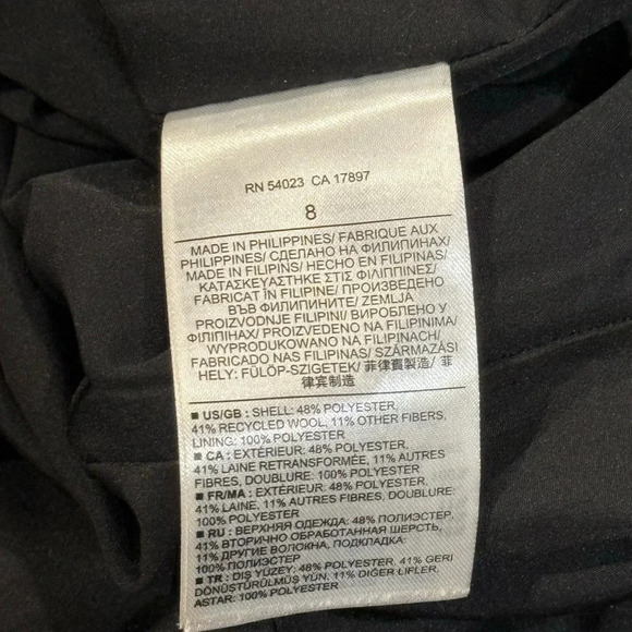 Banana Republic Wool Blend Sleeveless Black Houndstooth Dress Pockets Womens 8 - Picture 9 of 13